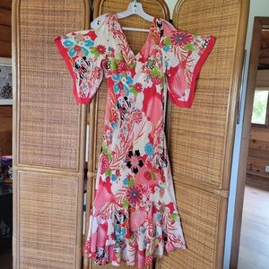 Gorgeous Sue Wong Aisan Style Bias cut midi dress Sz8